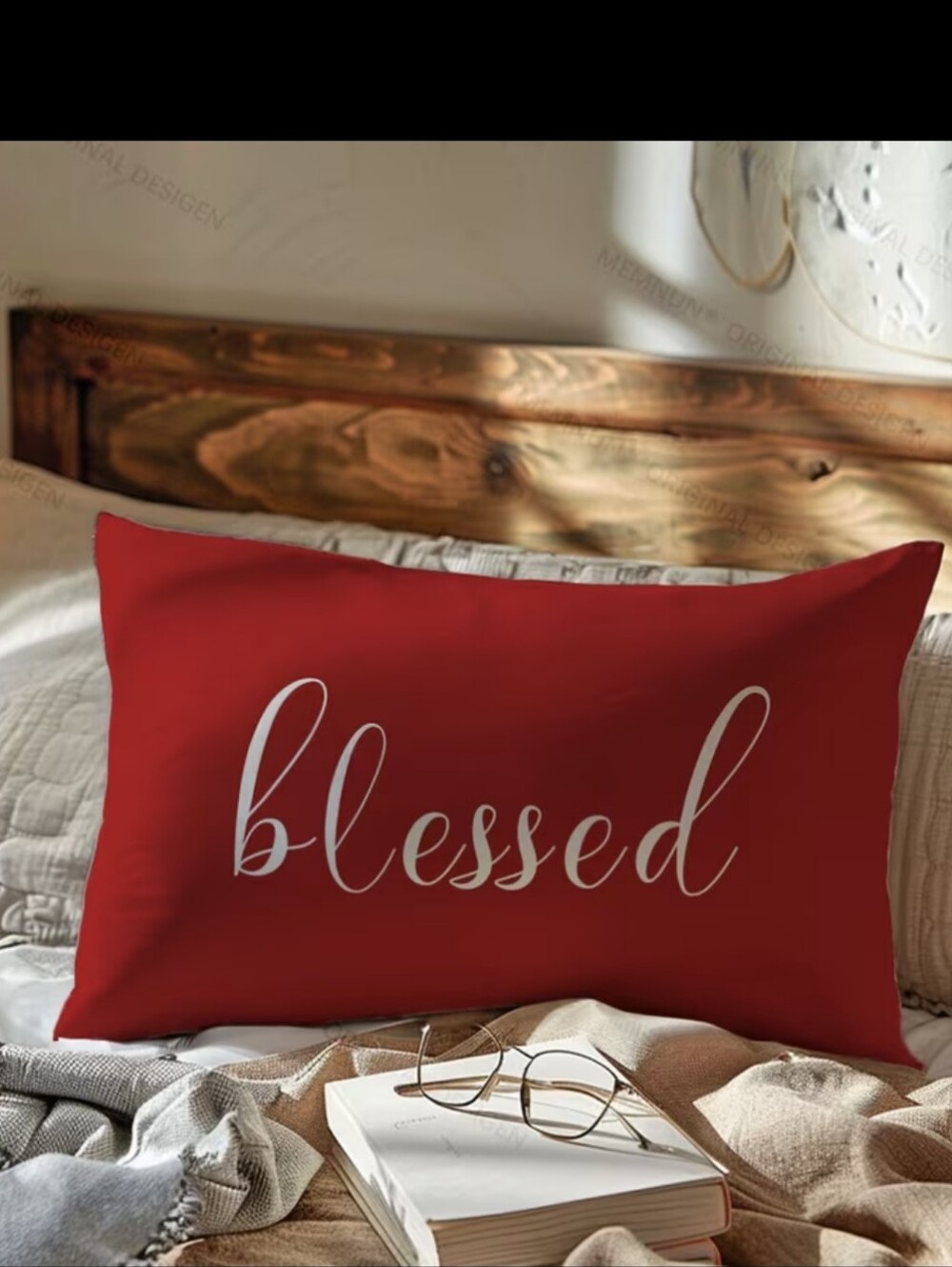 12x20" 1 Red Home Accent Pillow. No Pillow Inserts.